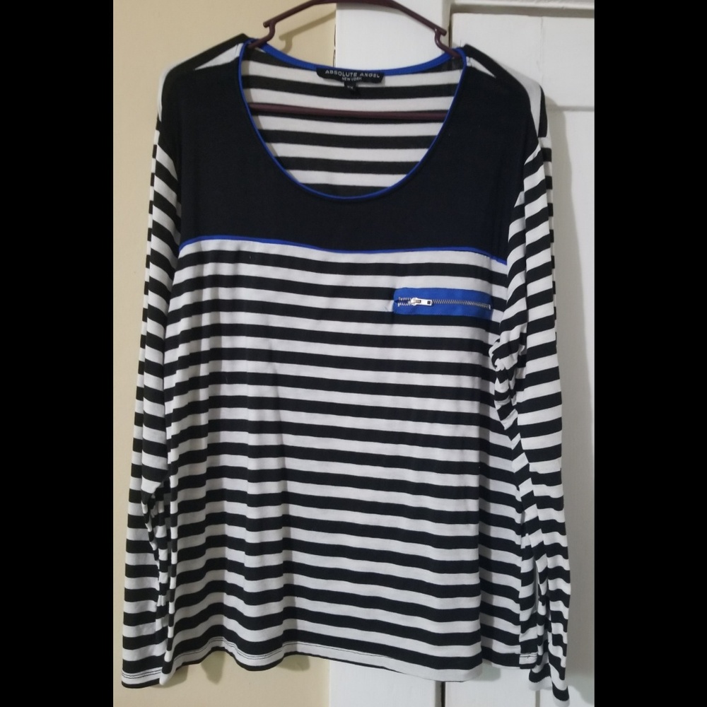 🌹2X Absolute Angel Long-Sleeve Stripe Shirt